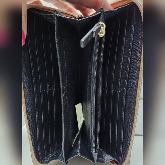 KATE SPADE Mavis Street Neda Continental Rose Gold Sparkle Leather Zip Wallet - Picture 12 of 16